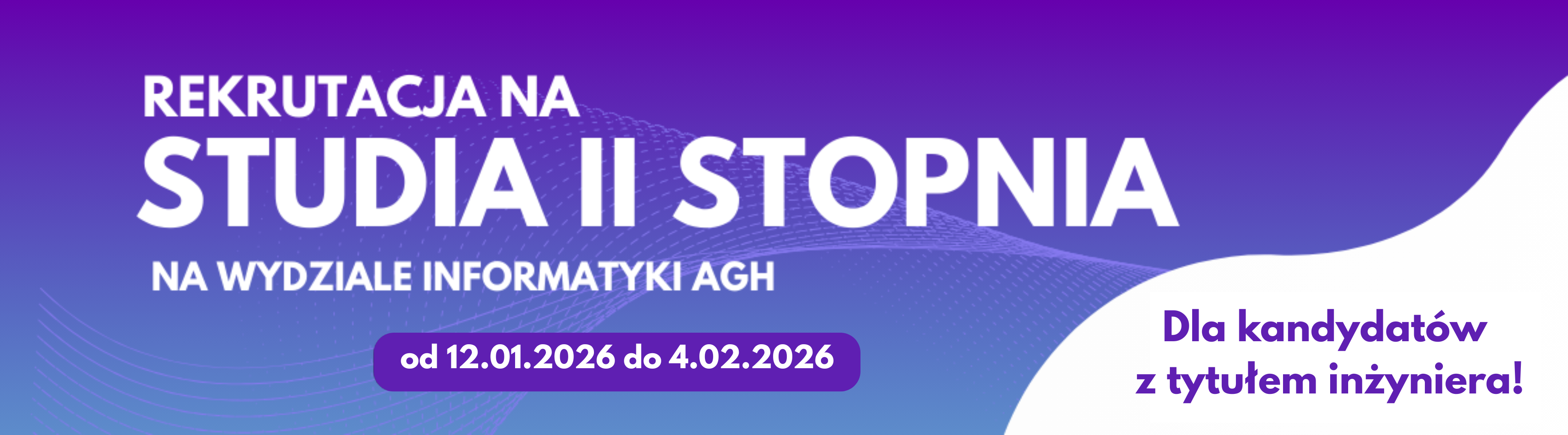 Banner Start rekrutacji na studia II stopnia image